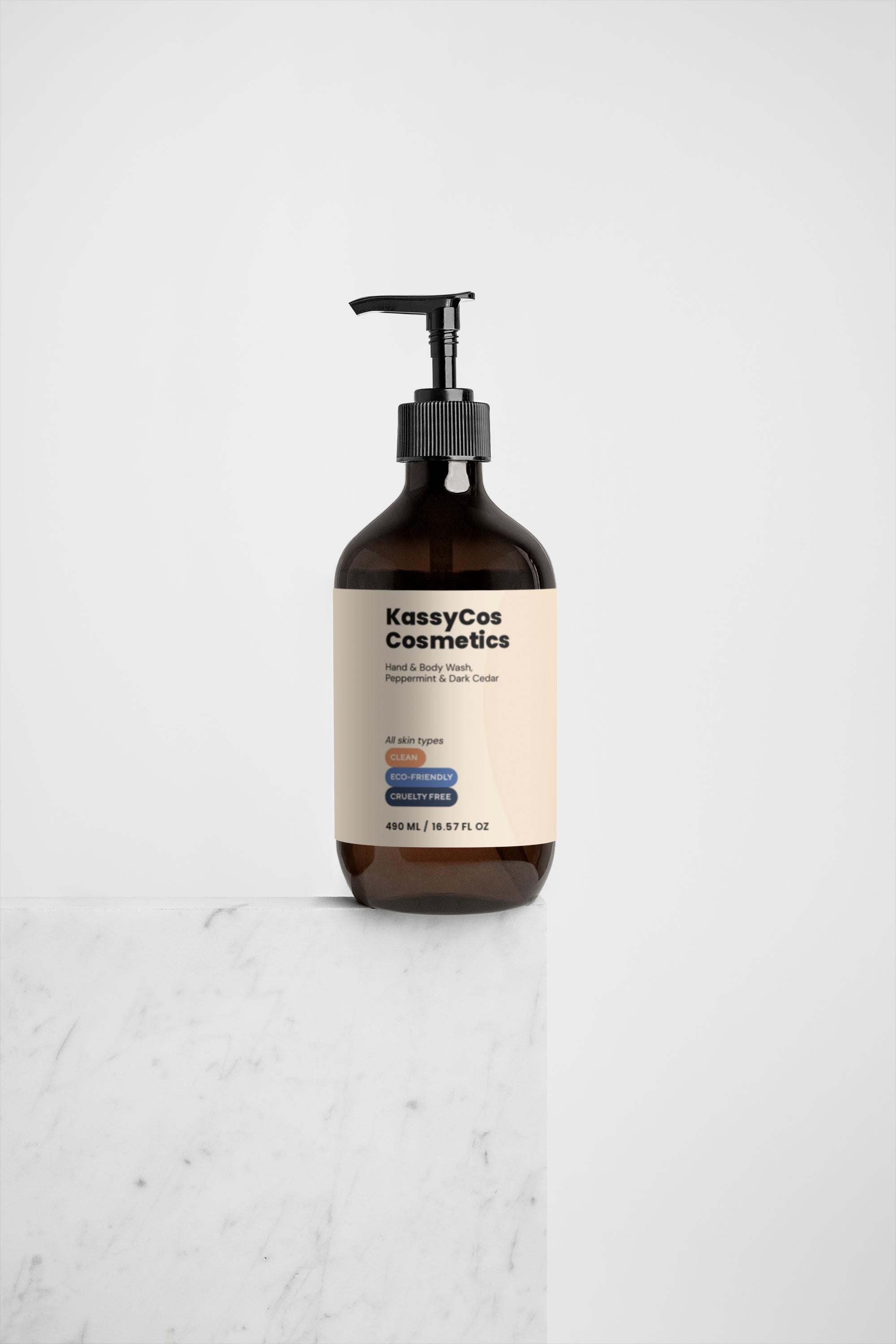 Hand & Body Wash, Peppermint & Dark Cedar