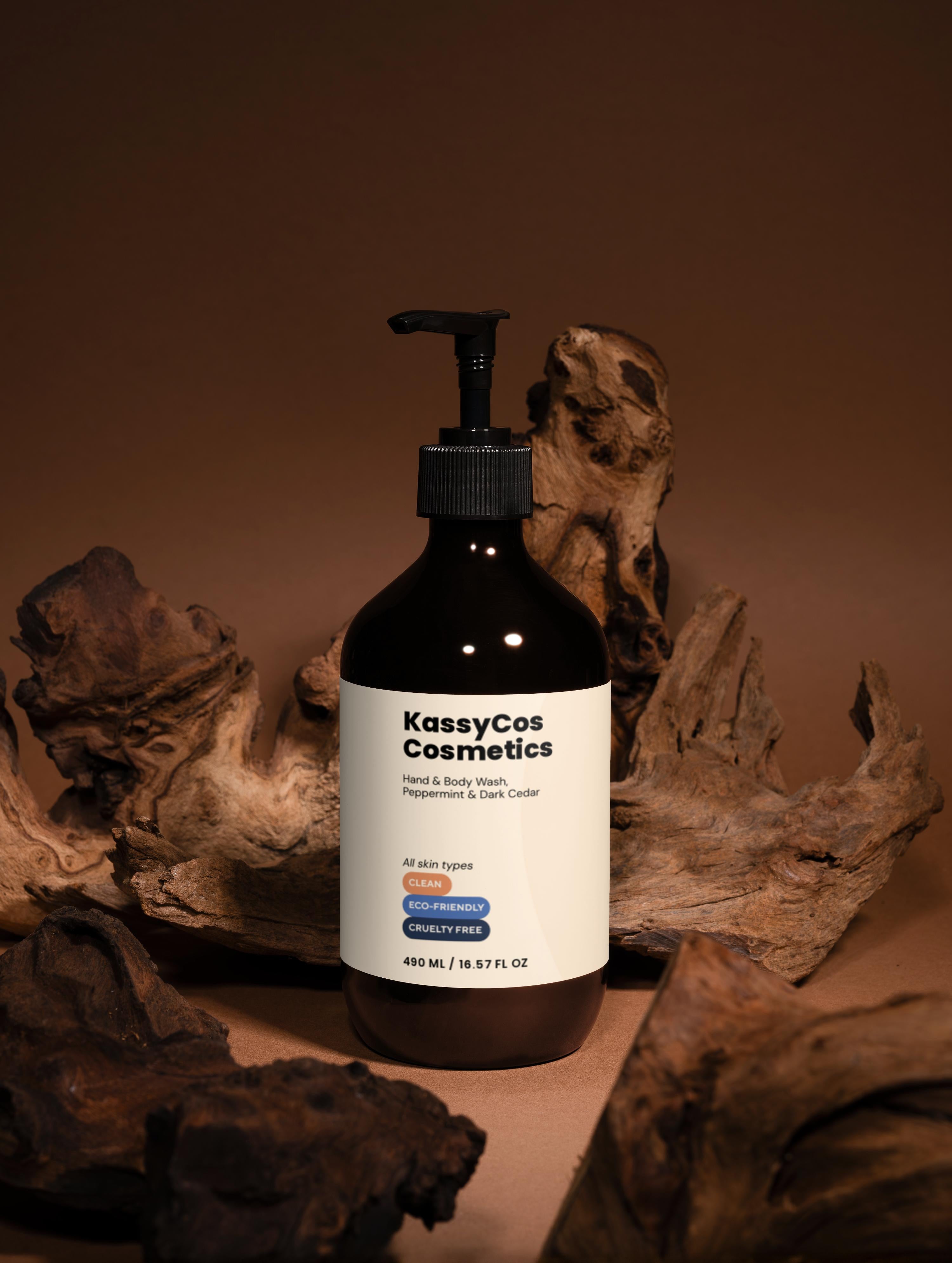 Hand & Body Wash, Peppermint & Dark Cedar